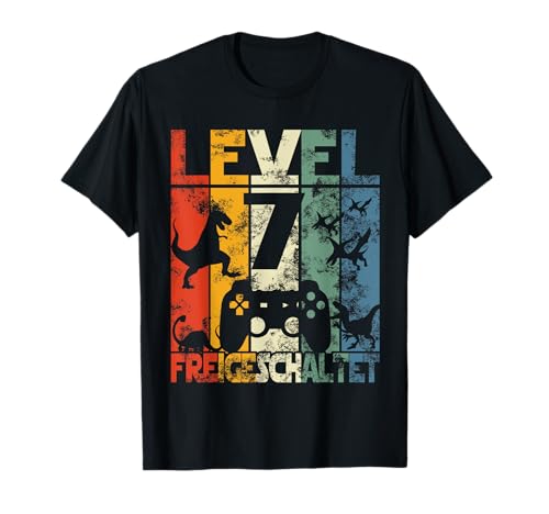 Kinder Level 7 Jahre Geburtstagsshirt Junge Gamer Dinos T-Shirt Kinder Level 7 Jahre Geburtstagsshirt Junge Gamer Dinos T-Shirt von Gamer Coole Zocker Geburtstag Dino Geschenkideen