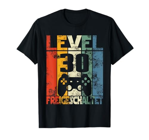 Level 30 Geburtstag Männer Mann Lustig 30er Geburtstag T-Shirt von Gamer Coole Zocker Geburtstag Geschenkideen Party