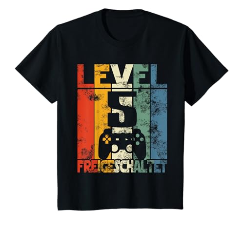 Level 5 Geburtstag Junge Jungen Lustig 5er Geburtstag T-Shirt von Gamer Coole Zocker Geburtstag Geschenkideen Party