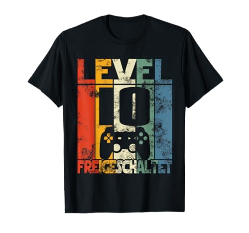 Level 10 Geburtstag Junge Jungen Lustig 10er Geburtstag T-Shirt von Gamer Coole Zocker Geburtstag Geschenkideen Party