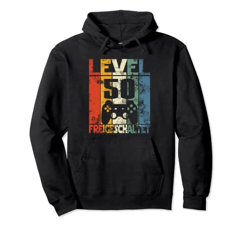 Level 50 Geburtstag Männer Mann Lustig 50er Geburtstag Pullover Hoodie von Gamer Coole Zocker Geburtstag Geschenkideen Party