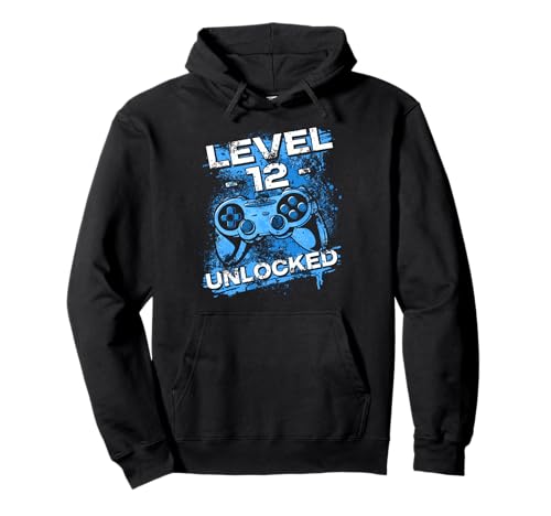 Level Unlocked 12 Jahre Kids Pullover Hoodie Level Unlocked 12 Jahre Kids Pullover Hoodie von Gamer Geburtstag Geschenk für Jungs und Zocker