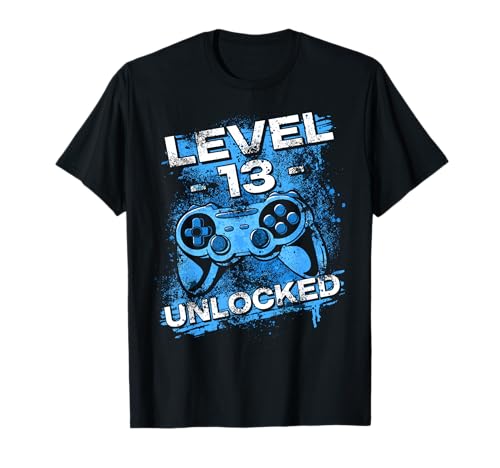 Level Unlocked 13 Jahre Kids | Teenager T-Shirt Level Unlocked 13 Jahre Kids | Teenager T-Shirt von Gamer Geburtstag Geschenk für Jungs und Zocker
