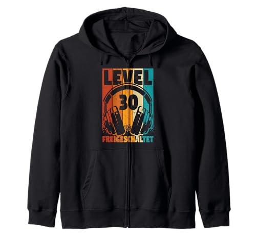 30. Geburtstag Männer Video Gamer Level 30 Unlocked Mann Kapuzenjacke von Gamer Geburtstag Geschenke Zocker Mann Spieler