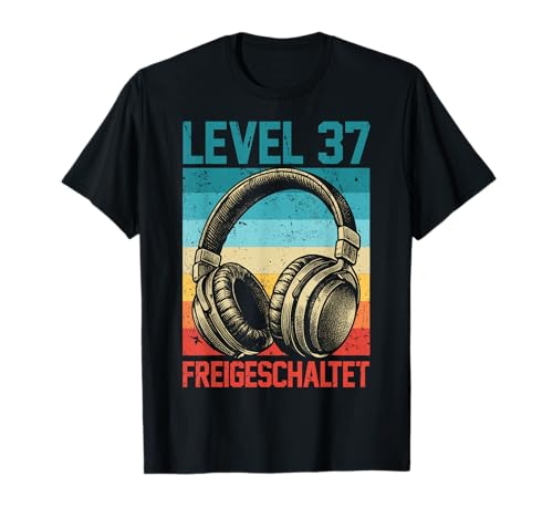 37. Geburtstag Männer Video Gamer Level 37 Unlocked Mann T-Shirt von Gamer Geburtstag Geschenke Zocker Mann Spieler
