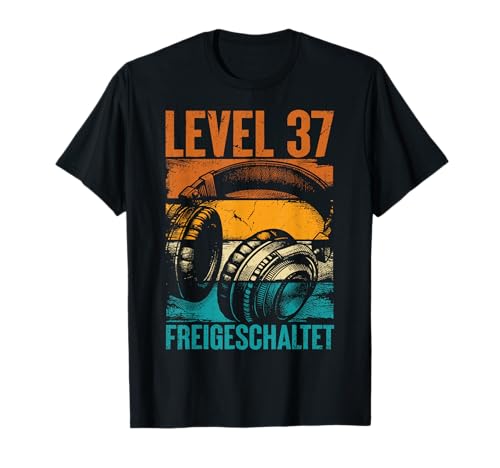 37. Geburtstag Männer Video Gamer Level 37 Unlocked Mann T-Shirt von Gamer Geburtstag Geschenke Zocker Mann Spieler