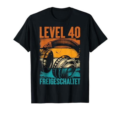 40. Geburtstag Männer Video Gamer Level 40 Unlocked Mann T-Shirt von Gamer Geburtstag Geschenke Zocker Mann Spieler