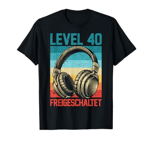 40. Geburtstag Männer Video Gamer Level 40 Unlocked Mann T-Shirt von Gamer Geburtstag Geschenke Zocker Mann Spieler