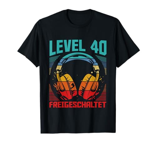 40. Geburtstag Männer Video Gamer Level 40 Unlocked Mann T-Shirt von Gamer Geburtstag Geschenke Zocker Mann Spieler