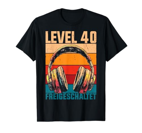 40. Geburtstag Männer Video Gamer Level 40 Unlocked Mann T-Shirt von Gamer Geburtstag Geschenke Zocker Mann Spieler