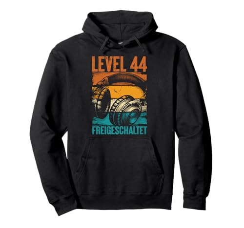 44. Geburtstag Männer Video Gamer Level 44 Unlocked Mann Pullover Hoodie von Gamer Geburtstag Geschenke Zocker Mann Spieler