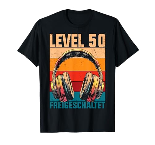 50. Geburtstag Männer Video Gamer Level 50 Unlocked Mann T-Shirt von Gamer Geburtstag Geschenke Zocker Mann Spieler