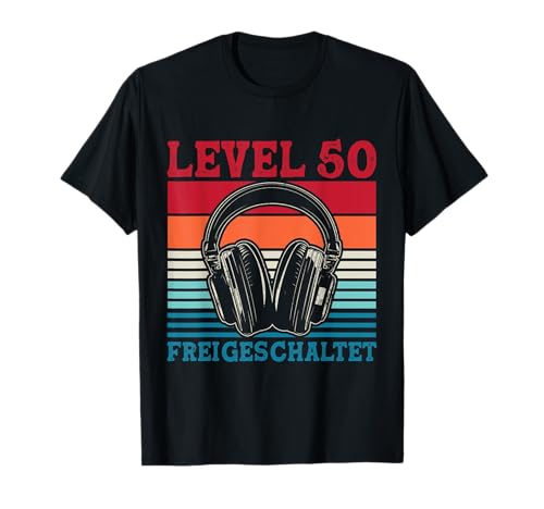 50. Geburtstag Männer Video Gamer Level 50 Unlocked Mann T-Shirt von Gamer Geburtstag Geschenke Zocker Mann Spieler