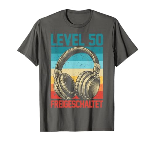 50. Geburtstag Männer Video Gamer Level 50 Unlocked Mann T-Shirt von Gamer Geburtstag Geschenke Zocker Mann Spieler