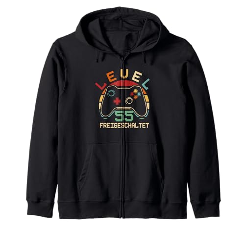 55. Geburtstag Männer Video Gamer Level 55 Unlocked Mann Kapuzenjacke von Gamer Geburtstag Geschenke Zocker Mann Spieler