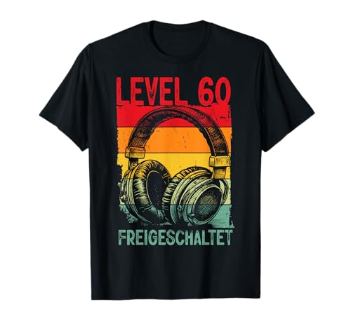 60. Geburtstag Männer Video Gamer Level 60 Unlocked Mann T-Shirt von Gamer Geburtstag Geschenke Zocker Mann Spieler