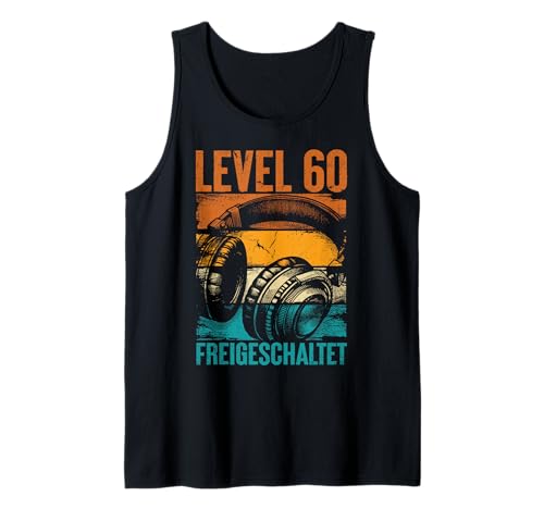 60. Geburtstag Männer Video Gamer Level 60 Unlocked Mann Tank Top von Gamer Geburtstag Geschenke Zocker Mann Spieler