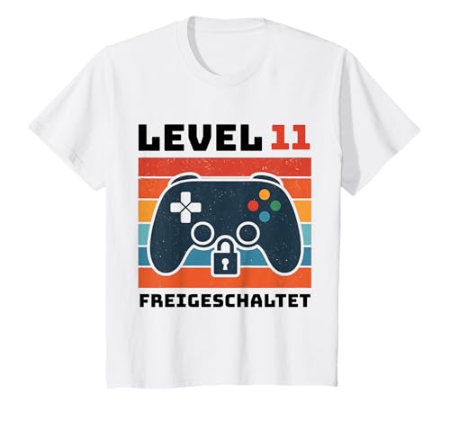 Kinder Level 11 freigeschaltet Gamer Kinder Geburtstag 11 Jahre T-Shirt von Gamer Geburtstag Kinder