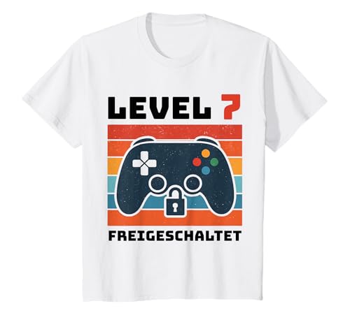 Kinder Level 7 freigeschaltet Gamer Kinder Geburtstag 7 Jahre T-Shirt von Gamer Geburtstag Kinder