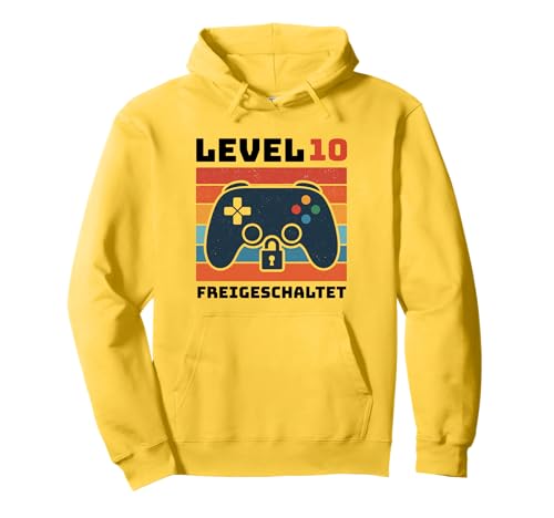 Level 10 freigeschaltet Gamer Kinder Geburtstag 10 Jahre Pullover Hoodie von Gamer Geburtstag Kinder