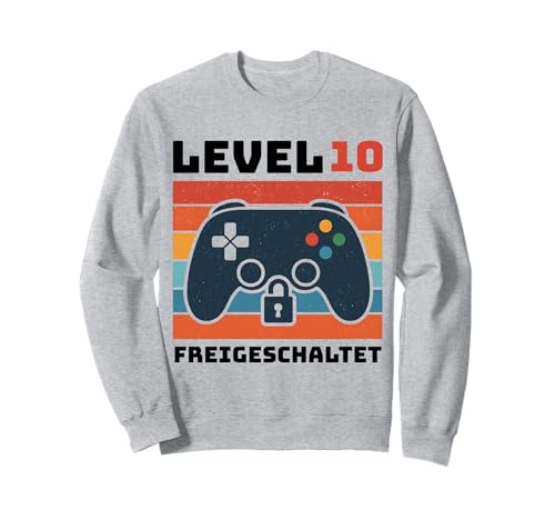 Level 10 freigeschaltet Gamer Kinder Geburtstag 10 Jahre Sweatshirt von Gamer Geburtstag Kinder