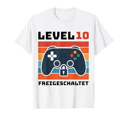 Level 10 freigeschaltet Gamer Kinder Geburtstag 10 Jahre T-Shirt von Gamer Geburtstag Kinder
