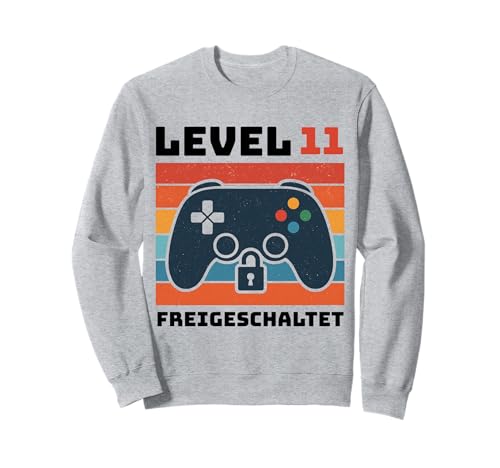 Level 11 freigeschaltet Gamer Kinder Geburtstag 11 Jahre Sweatshirt von Gamer Geburtstag Kinder