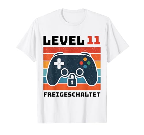 Level 11 freigeschaltet Gamer Kinder Geburtstag 11 Jahre T-Shirt von Gamer Geburtstag Kinder