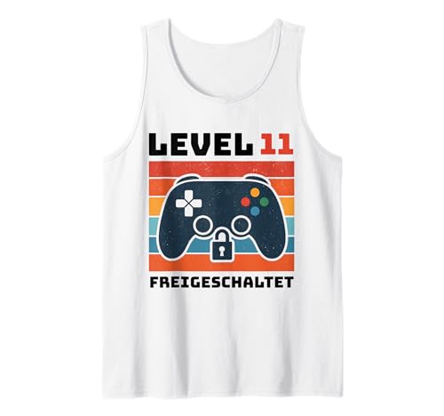 Level 11 freigeschaltet Gamer Kinder Geburtstag 11 Jahre Tank Top von Gamer Geburtstag Kinder