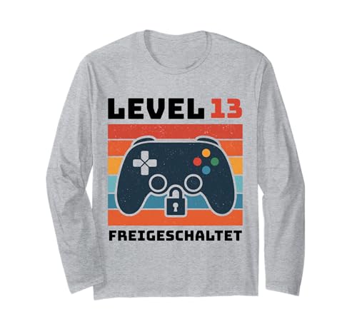 Level 13 freigeschaltet Gamer Kinder Geburtstag 13 Jahre Langarmshirt von Gamer Geburtstag Kinder