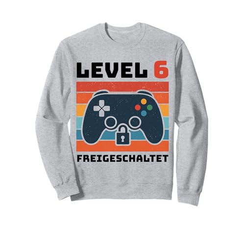 Level 6 freigeschaltet Gamer Kinder Geburtstag 6 Jahre Sweatshirt von Gamer Geburtstag Kinder