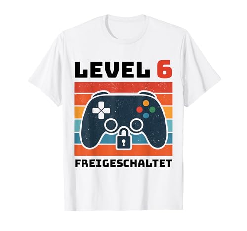 Level 6 freigeschaltet Gamer Kinder Geburtstag 6 Jahre T-Shirt von Gamer Geburtstag Kinder
