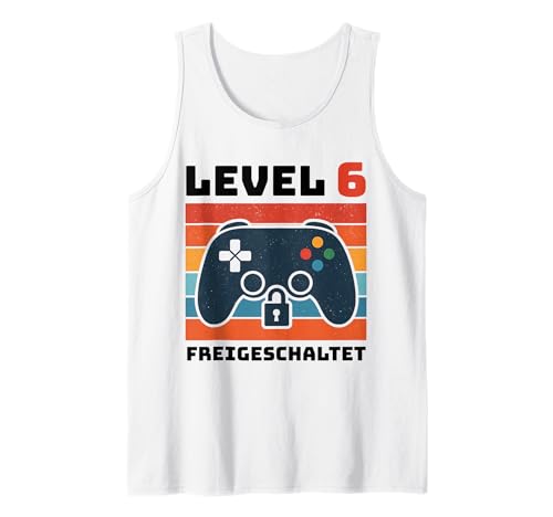 Level 6 freigeschaltet Gamer Kinder Geburtstag 6 Jahre Tank Top von Gamer Geburtstag Kinder