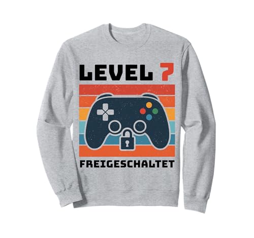 Level 7 freigeschaltet Gamer Kinder Geburtstag 7 Jahre Sweatshirt von Gamer Geburtstag Kinder