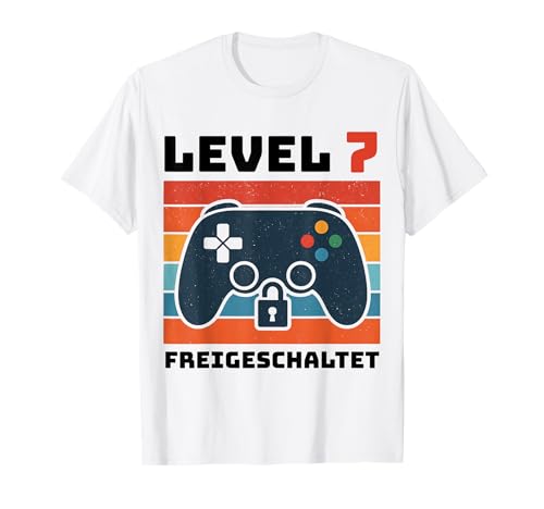 Level 7 freigeschaltet Gamer Kinder Geburtstag 7 Jahre T-Shirt von Gamer Geburtstag Kinder