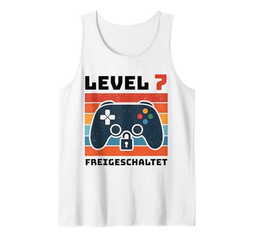Level 7 freigeschaltet Gamer Kinder Geburtstag 7 Jahre Tank Top von Gamer Geburtstag Kinder