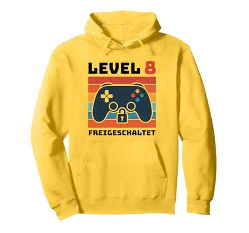 Level 8 freigeschaltet Gamer Kinder Geburtstag 8 Jahre Pullover Hoodie von Gamer Geburtstag Kinder