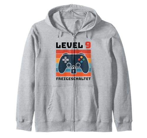 Level 9 freigeschaltet Gamer Kinder Geburtstag 9 Jahre Kapuzenjacke von Gamer Geburtstag Kinder