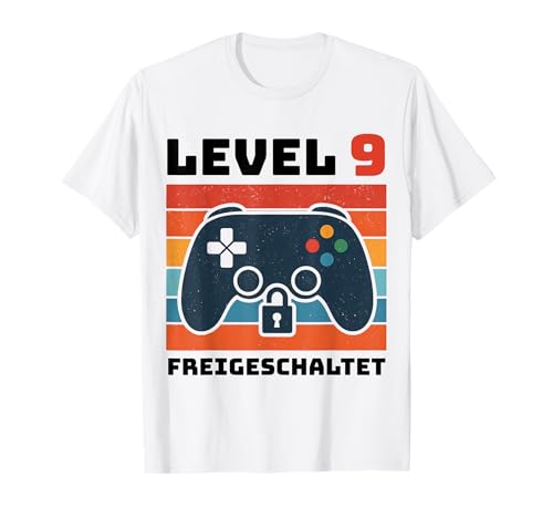 Level 9 freigeschaltet Gamer Kinder Geburtstag 9 Jahre T-Shirt von Gamer Geburtstag Kinder