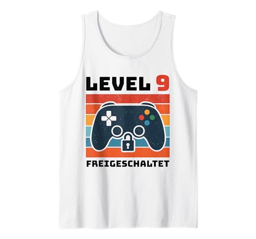 Level 9 freigeschaltet Gamer Kinder Geburtstag 9 Jahre Tank Top von Gamer Geburtstag Kinder
