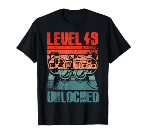 49. Geburtstag Jungen Video Gamer Level 49 Unlocked Männer T-Shirt 49. Geburtstag Jungen Video Gamer Level 49 Unlocked Männer T-Shirt von Gamer Geburtstag Zocken Männer Spieler Jungen