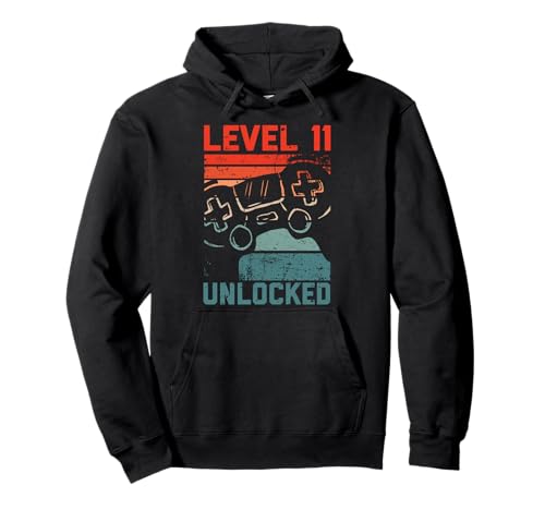 11. Geburtstag Jungen Video Gamer Level 11 Unlocked Kids Pullover Hoodie von Gamer Geburtstag Zocken Video Spieler Kinder Jungs
