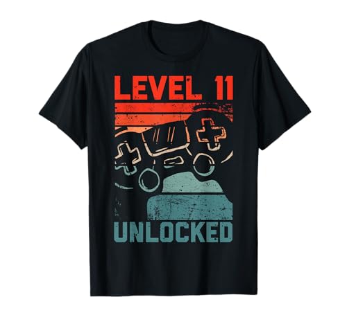 11. Geburtstag Jungen Video Gamer Level 11 Unlocked Kids T-Shirt von Gamer Geburtstag Zocken Video Spieler Kinder Jungs