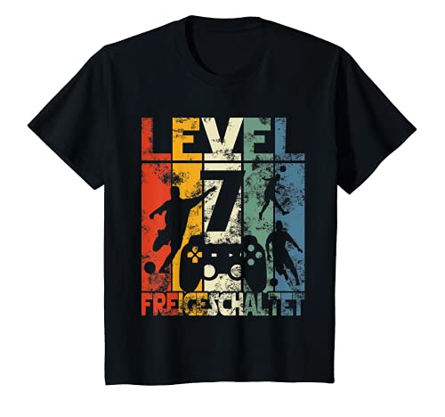 Kinder Geburtstag Jungen Video Gamer Level 7 Unlocked Fussball T-Shirt Kinder Geburtstag Jungen Video Gamer Level 7 Unlocked Fussball T-Shirt von Gamer Geburtstag Zocker Fußball Spieler Teenager