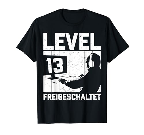 13. Geburtstag Jungen Video Gamer Level 13 Unlocked Jungs T-Shirt von Gamer Geburtstag Zocker Jugend Spieler Teenager