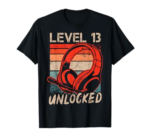 13. Geburtstag Jungen Video Gamer Level 13 Unlocked Jungs T-Shirt von Gamer Geburtstag Zocker Jugend Spieler Teenager