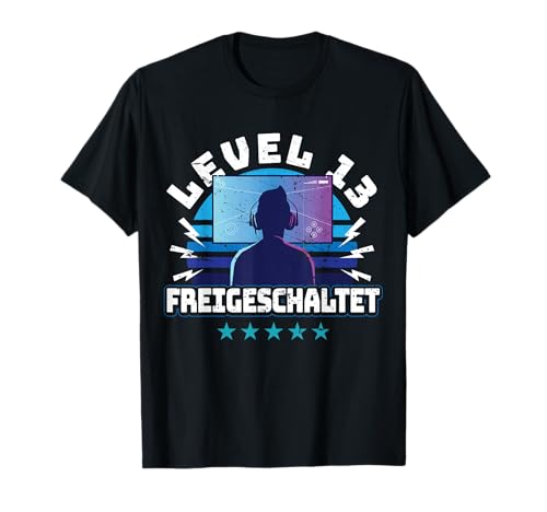 13. Geburtstag Jungen Video Gamer Level 13 Unlocked Jungs T-Shirt von Gamer Geburtstag Zocker Jugend Spieler Teenager