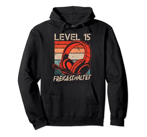 15. Geburtstag Jungen Video Gamer Level 15 Unlocked Jungs Pullover Hoodie von Gamer Geburtstag Zocker Jugend Spieler Teenager