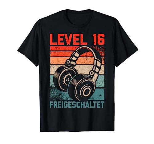 16. Geburtstag Jungen Video Gamer Level 16 Unlocked Jungs T-Shirt von Gamer Geburtstag Zocker Jugend Spieler Teenager