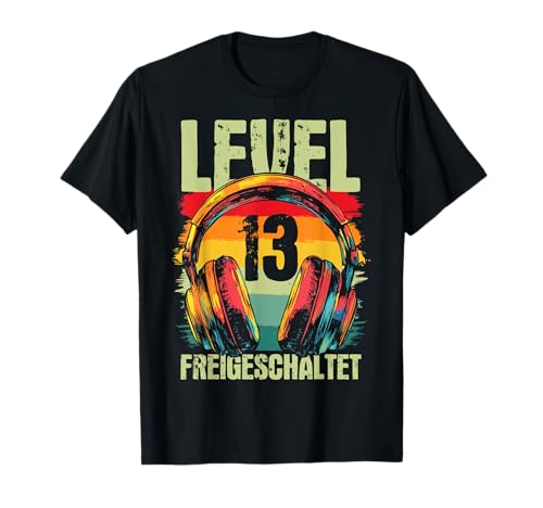 13. Geburtstag Jungen Video Gamer Level 13 Unlocked Jungs T-Shirt von Gamer Geburtstag Zocker Jugend Teenager Spieler